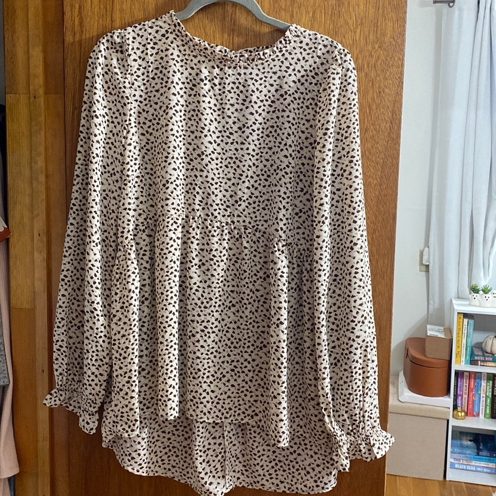 NWT Cheetah/Polka Dot Blouse